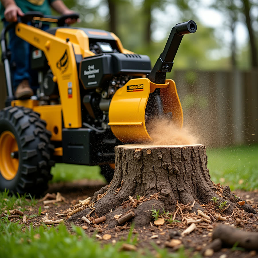 Stump ground below grade in Atlanta